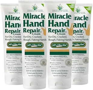 Miracle of Aloe Miracle Hand Repair Cream 8 oz Healing Aloe Vera Lotion for Dry, Cracked Hands with 60% Ultra Aloe Gel - Moisturizes, Softens, and Repairs - Non-Greasy (4-Pack)