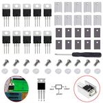 DAOKI 10PCS Voltage Regulator IC Transistors L7805CV L7805 5V 1.5A TO-220 3PIN MOSFET Transistors for Arduino + Heatsink