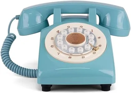 RetroVox Audio Guest Book Wedding Phone Guestbook and Signage Record Customized Audio Messages with Voicemail, Vintage Style for Bridal Shower, Birthday Party, Baby Shower (M Blue)