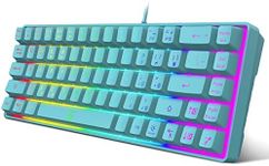 Snpurdiri 60% Membrane Gaming Keyboard,RGB Compact Wired Small Keyboard, Strong Mechanical Feel for PC/Mac Gamer, Typist, Travel, Easy to Carry on Business Trip(68 Keys,Blue)