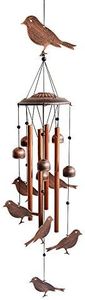 BLESSEDLAND Bird Wind Chimes-4 Hollow Aluminum Tubes -Wind Bells and Birds-Wind Chime with S Hook for Indoor and Outdoor