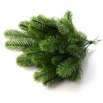 Mokylor 50 Pcs Artificial Pine Tree, Branches Plastic Pine Leaves for Christmas Party Decoration Faux Foliage Fake Flower DIY Craft Wreath