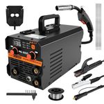 240V 135A Gasless MIG Welder - 3-in-1 MIG/ARC/Lift TIG Inverter Welder with IGBT Synergy | Digital LED Display | Portable Stick Welder + Flux Core Wire & MIG Torch