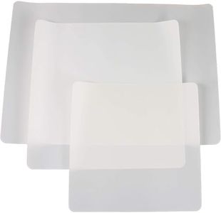 3 Pack PTFE Sheet/Teflon Sheets Multiple Sizes. Non Stick Transparent Reusable Sheets, Extra-Thick and Heat Resistant. Great as Applique Pressing Sheet, Heat Press Transfer, Ironing, Arts & Crafts