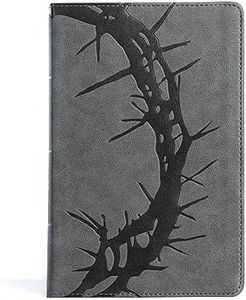 CSB Large Print Personal Size Reference Bible, Charcoal LeatherTouch Crown of Thorns, Red Letter, Presentation Page, Cross-References, Full-Color Maps, Easy-to-Read Bible Serif Type