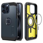 Spigen Tough Armor MagFit Case for iPhone 15 Pro Max, Compatible with MagSafe Accessories - Metal Slate