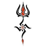 ORDERSHOCK Trishul With Om Temporary Tattoo Stickers For Girls, Men, Women Fake Tattoo Sticker body Art