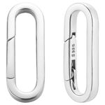 Beebeecraft Oval Gate Rings 925 Sterling Silver Round Trigger Spring Snap Clip Hook for Keychain Jewelry DIY Craft Making