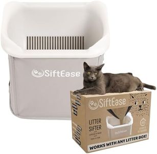 SiftEase Litter Box Cleaner Litter Sifter - Works with Any Cat Litter Box, Fast Cleaning, Eliminate Odors, Simply Pour into XL Litter Scoop, Reduce Waste, Reuse Litter