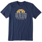 Life is Good. Men,s I'll Be Watching You Dog, Short Sleeve, Crusher Tee, Darkest Blue, Medium