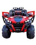 LITTLE PUP 2188 Kids Jeep | Electric Ride-On with Music, Adjustable Seatbelts, Long Battery Life | Perfect for Outdoor | Battery Operated Ride On Motor Bike for Kids, 2 to 10 Years (Red)