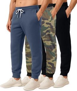 Real Essentials Big & Tall King Size Mens Joggers Sweatpants Fleece Pants Sweat Clothing Pockets Baggy Elastic Cuffed Workout Bottom Athletic Soft Warm Winter Gym Active, Set 7, 3X, Pack of 3