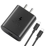 45w Type-C Super Fast Charger Adapter & Cable Compatible with Samsung Galaxy S25/S24/S23/S22/S21(Ultra/Plus/Fe),A35/M56/M35/M16/M06/M05/A56/A55(S,M,F,Z,A).Supports All Series & Other USB-C Device.
