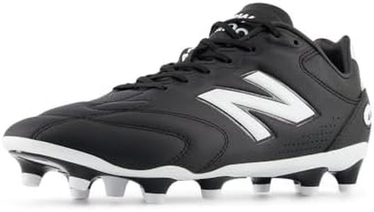 New Balance Unisex-Adult 442 PRO FG V3 Soccer Shoe, Black 100/Nb 103 White, Men 10 / Women 11.5 Wide