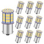 GRV Ba15s 1156 1141 LED Bulb 4W 56-2835SMD Super Bright AC/DC12V-24V 40W Halogen Replacement for RV Trailer Camper Motorhome Interior Lights Warm White Pack of 10