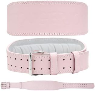 Leather Weight Lifting Belt for Women and Girl 4 Inches Padded Lumbar Support Belt for Workout Training with Adjustable Buckle
