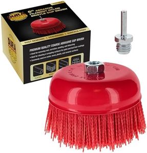 Dura-Gold 6" Abrasive Filament Nylon Bristle Cup Brush - Coarse Sanding Scuffing Brush, 5/8" 11 Thread, 1/4" Drill Arbor - Remove Rust, Corrosion, Paint - Surface Prepping for Truck Bed Liner Coatings