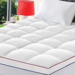 Extra Thick Mattress Topper Queen Winter Warm Mattress Pad Cover 800GSM 400 TC Mattress Protector Breathable Pillow Top 8-21 Inch Elastic Deep Pocket - Overfilled with Down Alternative(60"x80" White)