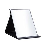 Longsheng Portable Folding Vanity Makeup Mirror, Slim PU Leather Folding Makeup Tabletop Travel Cosmetic Mirror with Standing