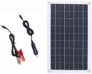 NUZAMAS 7.5W 18v Semi Flexible Solar Panel Monocrystalline Cell, Alligator Clips, DC for Car Yacht Led Light RV 12v Battery Boat Outdoor Charger