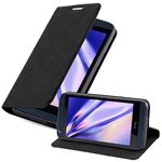 cadorabo Book Case works with HTC DESIRE 626G in NIGHT BLACK - with Magnetic Closure, Stand Function and Card Slot - Wallet Etui Cover Pouch PU Leather Flip