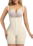 SHAPERX Fajas Colombianas Moldeadoras Open Bust Shapewear Tummy Control Bodysuit for Women with Butt Lifter Adjustable Straps,SZ7281-Beige-XL