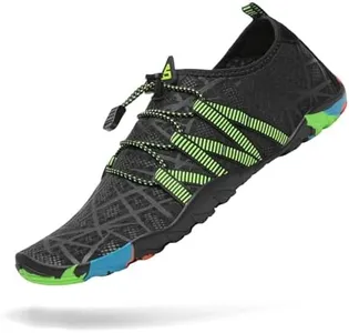 Mishansha Water Shoes for Women Men Barefoot Beach Shoe Quick Dry Aqua Swim Socks for Surfing Yoga Size 14.5 Women/ 13 Men Eerie Black