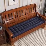 2 3 4 Seater Bench Cushion 8cm Thick Soft Garden Bench Cushion Patio Swing Seat Pad Long Bench Cushion Mat Pad Outdoor Indoor with Ties 43x160cm Dark Blue