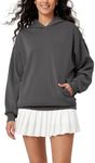 ODODOS Women's Modal Soft Oversized Hoodies Long Sleeve Hooded Sweatshirts Pullover Top with Kangaroo Pocket, Charcoal, Medium