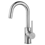 Kraus Spot Free Oletto Single Handle Kitchen Bar Faucet in All-Brite Stainless Steel Finish, KPF-2600SFS (Pack of 1)