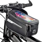 KISUOMAOYI Waterproof Bike Frame Bag Bike Phone Bag with Sun-Visor Bike Top Tube Phone Mount Bag Road MTB Cycling Waterproof Phone Holder Bicycle Cell Phone Holder for Smartphones up to 6.8 Inch