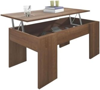SHIITO | Modelo VINCCI- Mesa de Centro Elevable | Moderna y Funcional | Acabado en Nogal - 45,3x90x50 cm