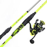 Sougayilang Spinning Reel – Fishing Rod Combos, IM7 Graphite 2Pcs Blanks, Stainless Steel Guides- Yellow- 7'0"