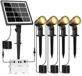 Meihua Solar SpotLights Outdoor 3 Brightness Adjustable, 4 in 1 Solar Garden Lights Outdoor IP66 Waterproof 2700K Smooth/Flash Solar Landscape Spot Lights Spike Lights for Garden Path Tree Statue