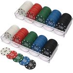 LHTHT 200PCS Poker Chips,Poker Set,Denomination Poker Chips Set,Numbered Poker Chips with 2 Deck Box,Ideal for Casino Parties.