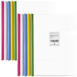 FOSHISY A4 10 Pack Clear Report Covers with Sliding Bars, 6mm(25 Sheet Capacity) Sliding Bar Report Covers,5 Assorted Colors