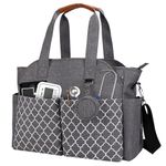 Korolev Nurse Bag for Work, Nurse Tote Bag, Nursing Bag with Multiple Pockets for Working Women, Gray