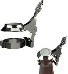 German Style Beer Stein Clip-On Lid for Bottles – Chrome Finish Metal Bottle Cap Cover – Keeps Bugs & Debris Out – Novelty Party Accessory & Gift for Beer Lovers – Fits Most Standard Bottles