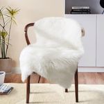 Ciicool Faux Sheepskin Rugs Soft Faux Fur Rugs White Fluffy Rugs Chair Couch Cover Fuzzy Rugs for Bedroom Floor Sofa Living Room 2x3 Feet