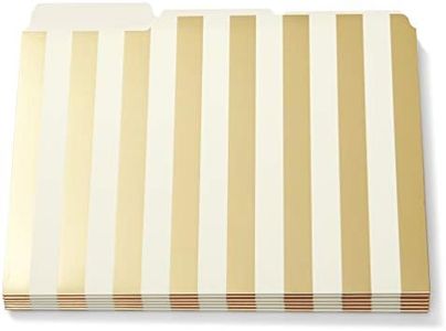 Kate Spade New York, File Folder Set of 6, Letter Size Filing Organizers, Gold Stripe