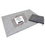 Wecker Wool Pressing Mat 17” x 24” Wool Ironing Mat for Quilters - 100% Heat Absorbent New Zealand Felt Pad for Quilting, Sewing - Complete with Felt Storage Pouch for Quilting Tools