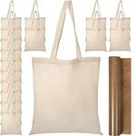 20 Pcs Natural Cotton Tote Bags 15 