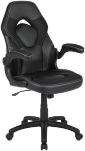 Flash Furniture X10 Gaming Chair Racing Office Ergonomic Computer PC Adjustable Swivel Chair with Flip-Up Arms, Black LeatherSoft