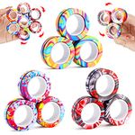 MengRan Magnetic Rings Fidget Toys, Anxiety Relief Fidget Spinners, ADHD Magical Finger Ring Toy Sets, Fidget Magnet Rings Pack Great Gift for Adults Teens Kids (9 PCS/Pack)