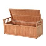 BIRCHTREE Wooden Garden Bench 2 Seater Storage Box with Lid Outdoor Patio Deck Furniture Container Trunk BT-WGB04 Natural