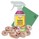 Spider Repellent Kit with Zero in Peppermint Oil Spider Repellent Spray and Anti Spider Wardrobe Fresheners – Includes Pest Control Products: 1x Zero in Spray & 10 Cedar Wood Rings.