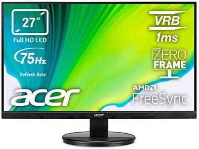 Acer KB272HLHbi Monitor FreeSync da 27", Display VA FHD, 75 Hz, 1 ms, 16:9, VGA, HDMI, Schermo PC con Contrasto 100M:1, Lum 250 cd/m2, Zero Frame, Cavo VGA Incluso