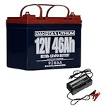 Dakota Lithium – 12V 46Ah LiFePO4 Deep Cycle Battery – 11 Year USA Warranty 2000+ Cycles – For Trolling Motors, Fish Finders, Ice Fishing, Marine, and More – Charger Included
