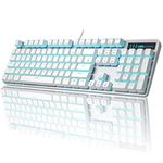 Gaming Keyboard USB Wired Keyboard,MageGee New Mechanical Storm Adjustable Backlight Keyboard Splash-Proof Ideal for PC/Laptop/MAC Game (White)