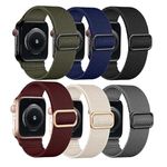 mFoniscie Stretchy Solo Loop Compatible with Apple Watch Strap 44mm 45mm 42mm 49mm Women Men,Soft Nylon Adjustable Band for iWatch Strap SE|SE2 Ultra|2 Series 9|8|7|6|5|4|3|2|1[Watch NOT Included]